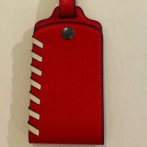 Coach Luggage Tag Whipstitch i d., smooth leather/Qb/Sport Red/Chalk